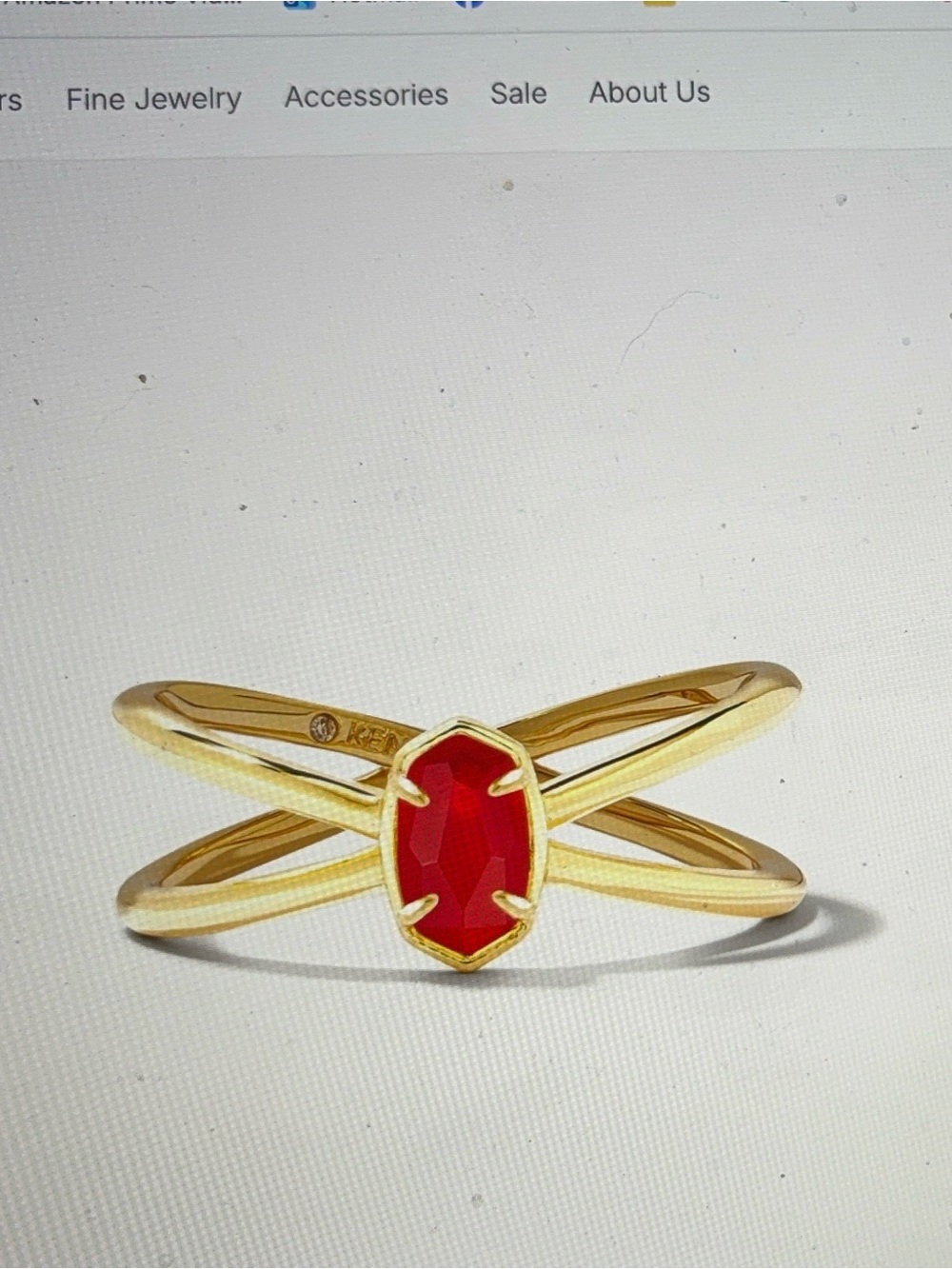 NWOT Kendra Scott Gold Ring size 7 red